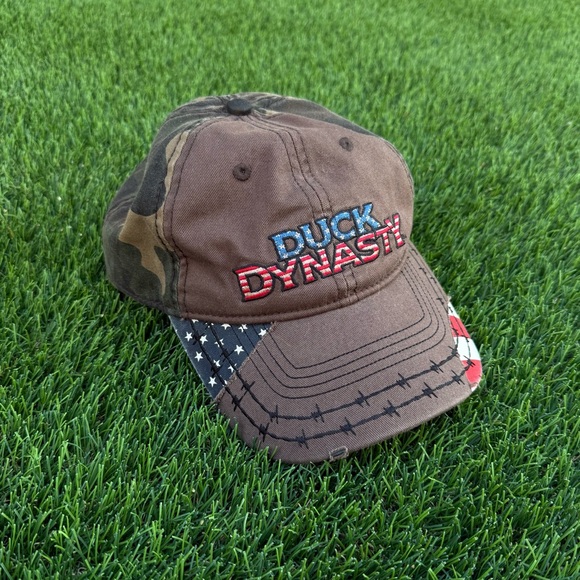 Duck Dynasty American Flag Hat Brown/Camo A&E Outdoor Cap Adjustable - Picture 1 of 5